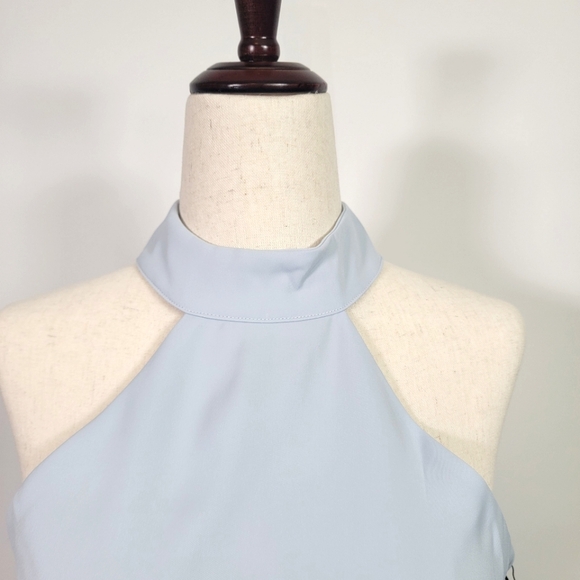 NWT Superdown Light Blue Halter Neck Open Back Mini Dress - Picture 7 of 16